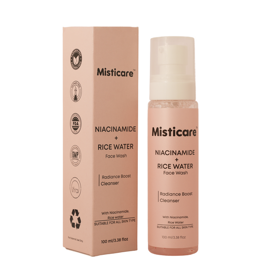 Misticare Niacinamide + Rice Water Face Wash | Brightening & Hydrating Cleanser
