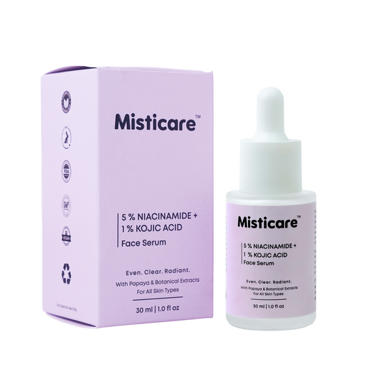Misticare 5% Niacinamide + 1% Kojic Acid Face Serum with Papaya, Hyaluronic Acid & Botanical Extracts
