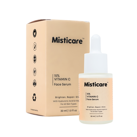 Misticare 15% Vitamin C Face Serum with Hyaluronic Acid & Vitamin E