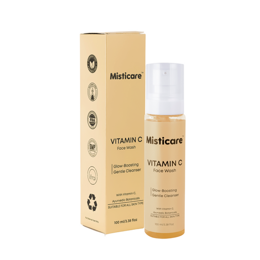 Misticare Vitamin C Face Wash - Glow-Boosting Gentle Cleanser with Niacinamide & Ayurvedic Botanicals